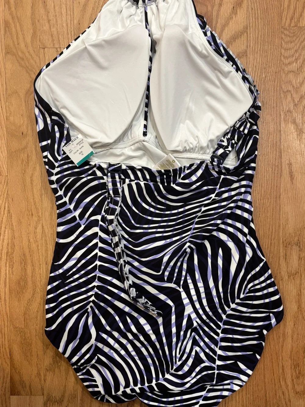 Women’s Blue & White Halter One-Piece Swimsuit’s